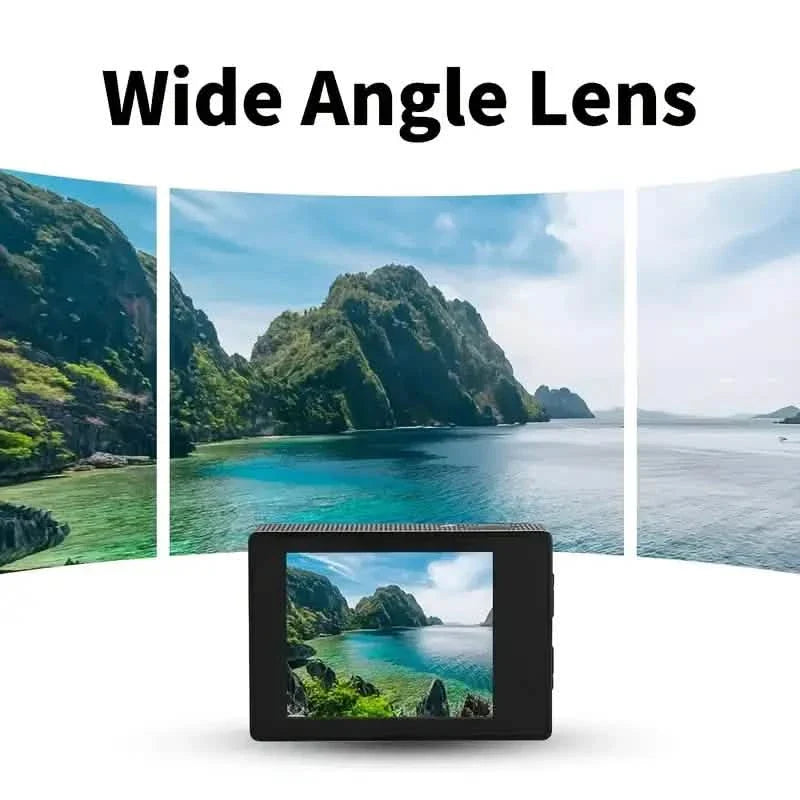 Ultra HD 1080P Action Camera – 140° Wide Angle, Fisheye Lens, LCD Display